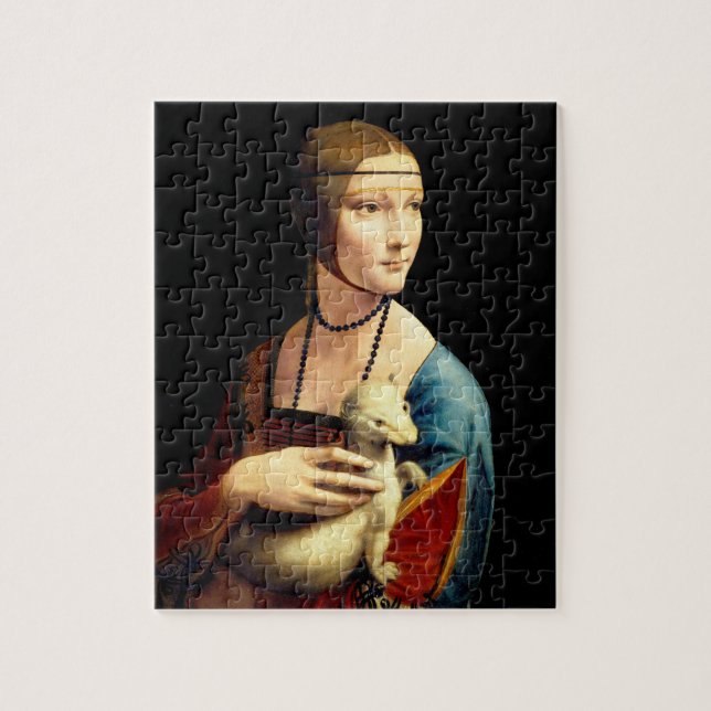 Lady with an Ermine by Leonardo Da Vinci Jigsaw Puzzle (Vertical)