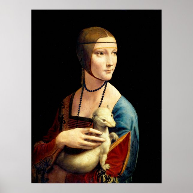 Lady with an Ermine by Leonardo Da Vinci Poster (Front)