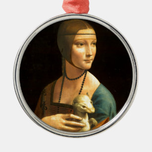 Lady with an Ermine Metal Ornament