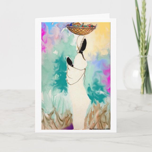 Lady with Basket Card (Front)