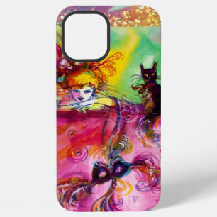 LADY WITH BLACK CAT AND MASK Masquerade Night iPhone 12 Pro Max Case