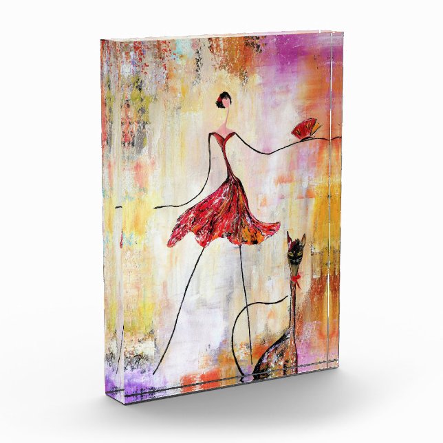 Lady with cat photo block (Left)