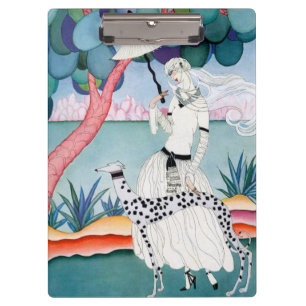Lady with Dalmatian Dog - Helen Dryden Clipboard