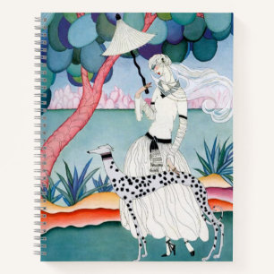 Lady with Dalmatian Dog - Helen Dryden Notebook