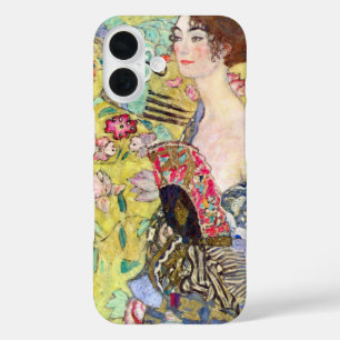 Lady with Fan by Gustav Klimt, Vintage Japonism iPhone 16 Case