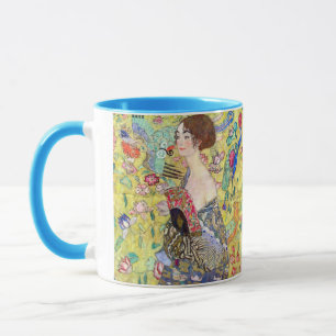 Lady with Fan by Gustav Klimt, Vintage Japonism Mug