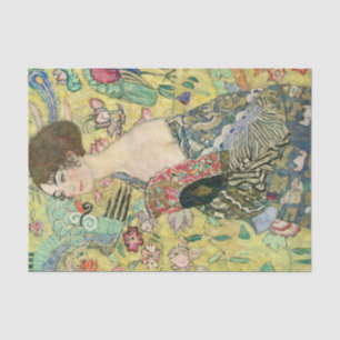 Lady with fan,Gustav Klimt,1907,art nouveau,vintag Tissue Paper