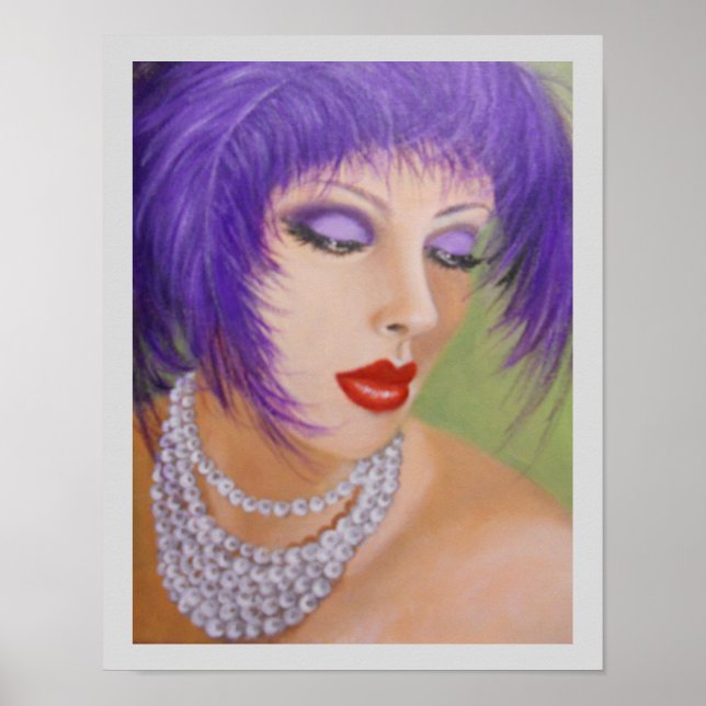 Lady with feathers in her hair poster (Front)