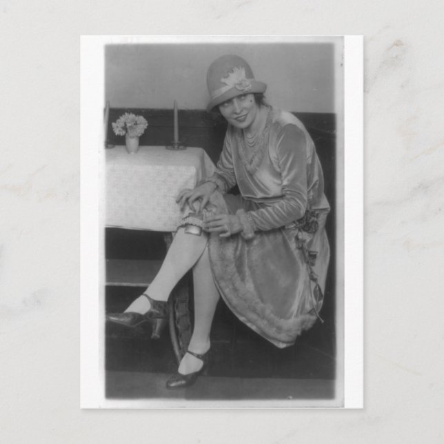 Lady With Flask 1926 Postcard (Front)