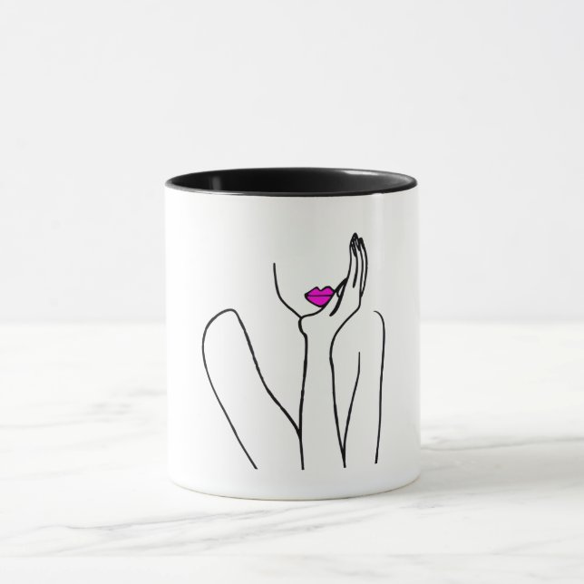 Lady with fuchsia lips mug (Center)