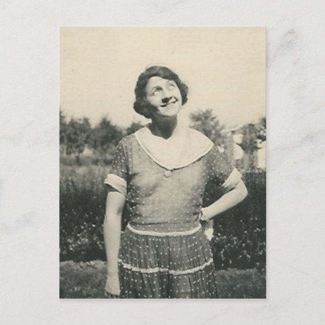 lady with funny look postcard (Front)