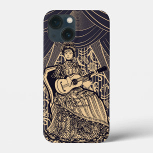 Lady with guitar iPhone 13 mini case