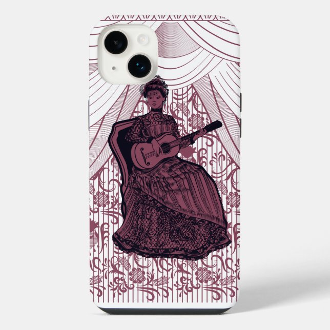 lady with guitar iPhone case (Back)
