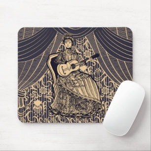 Lady with guitar mouse pad