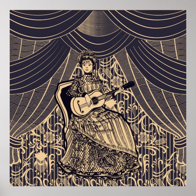 Lady with guitar poster (Front)
