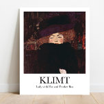 Lady with Hat and Feather Boa by Gustav Klimt Poster<br><div class="desc">Add a touch of elegance to your home with this beautiful poster of Gustav Klimt’s “Lady with Hat and Feather Boa.” Painted in 1909, this portrait depicts a woman wearing a large hat and feather boa. Klimt produced a few paintings of unidentified women, which were not commissioned works. These paintings...</div>