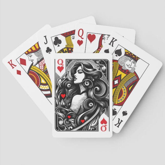 Lady with honor  playing cards (Back)