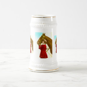 Lady with horse beer stein