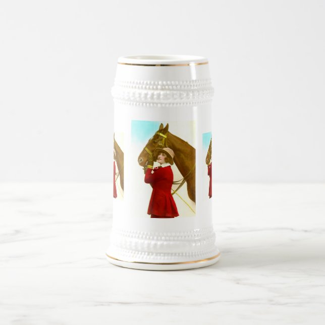 Lady with horse beer stein (Center)
