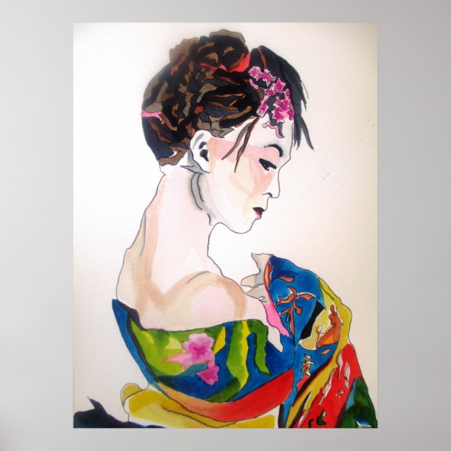 Lady with kimono poster (Front)
