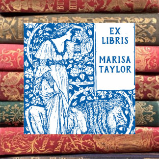 Lady with Lion bookplate Self-inking Stamp