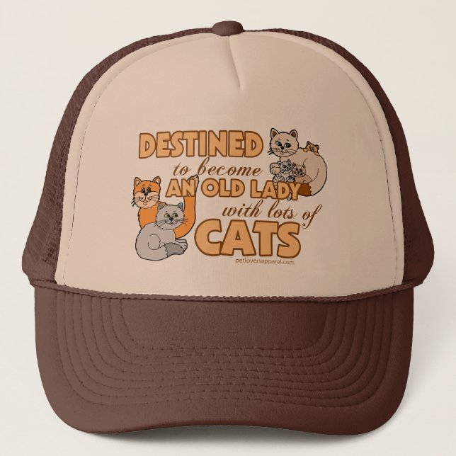 Lady With Lots of Cats Trucker Hat (Front)
