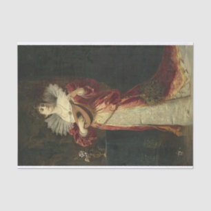 Lady with Lute by Ferdinand Wagner Jnr. Tissue Paper