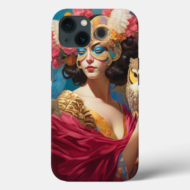 Lady With Owl Fantasy Art Case-Mate iPhone Case (Back)