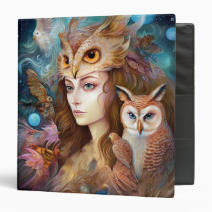 Lady With Owl Surreal Fantasy Art Binder