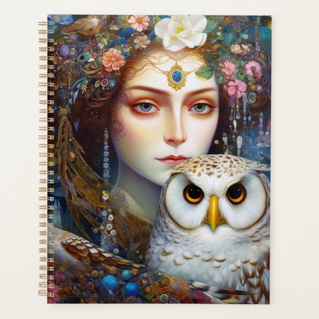 Lady With Owl Surreal Imaginaire Art (Devant)