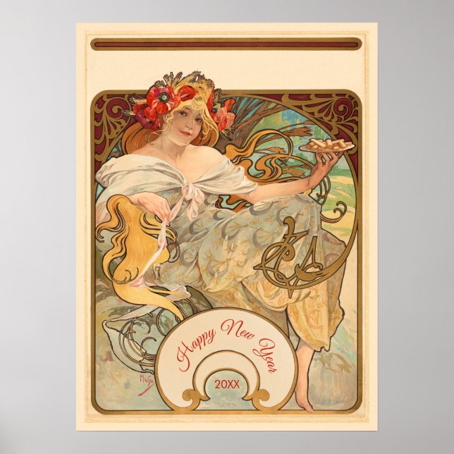 Lady with Poppies in Her Hair Poster (Front)