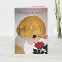 LADY WITH RED ROSE Happy Birthday