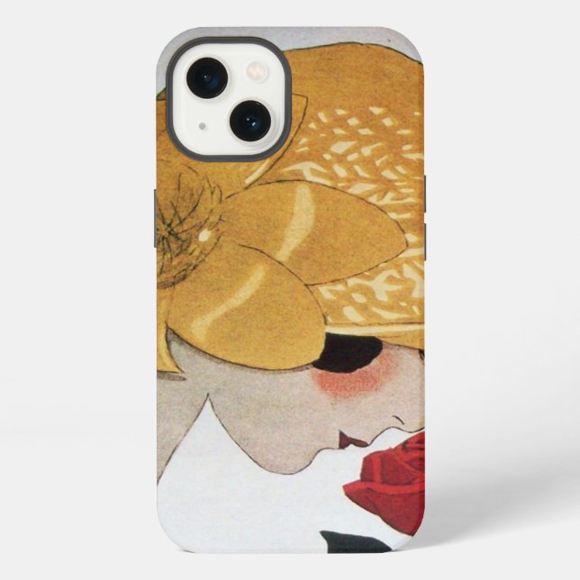 LADY WITH RED ROSE iPhone CASE (Back)