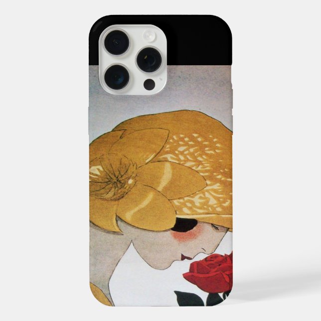 LADY WITH RED ROSE iPhone CASE (Back)
