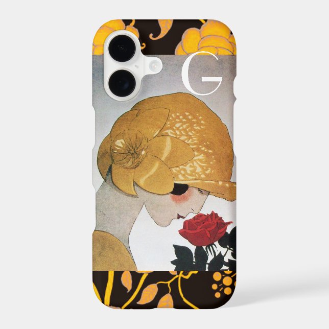 LADY WITH RED ROSE MONOGRAM (Back)