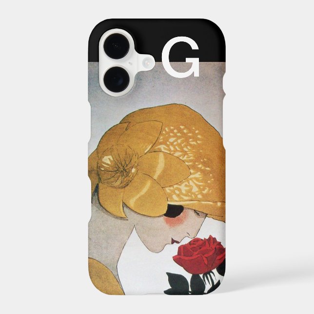 LADY WITH RED ROSE MONOGRAM (Back)