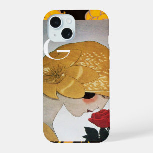 LADY WITH RED ROSE MONOGRAM iPhone 15 CASE
