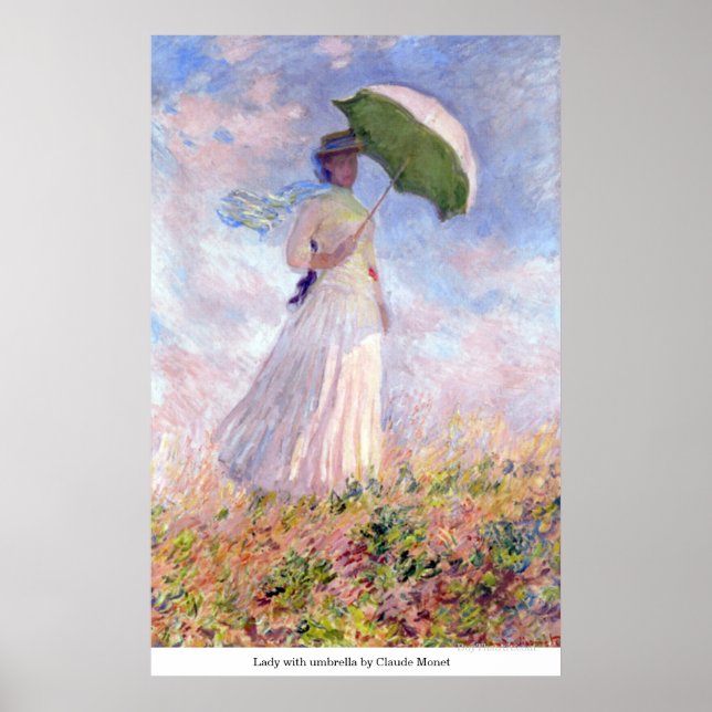 Lady with umbrella by Claude Monet Poster (Front)