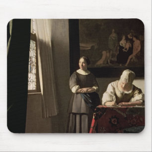 Lady writing a letter with her Maid, c.1670 Mouse Pad