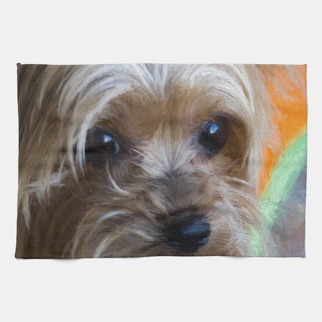 Lady Yorkshire Terrier Kitchen Towel (Horizontal)
