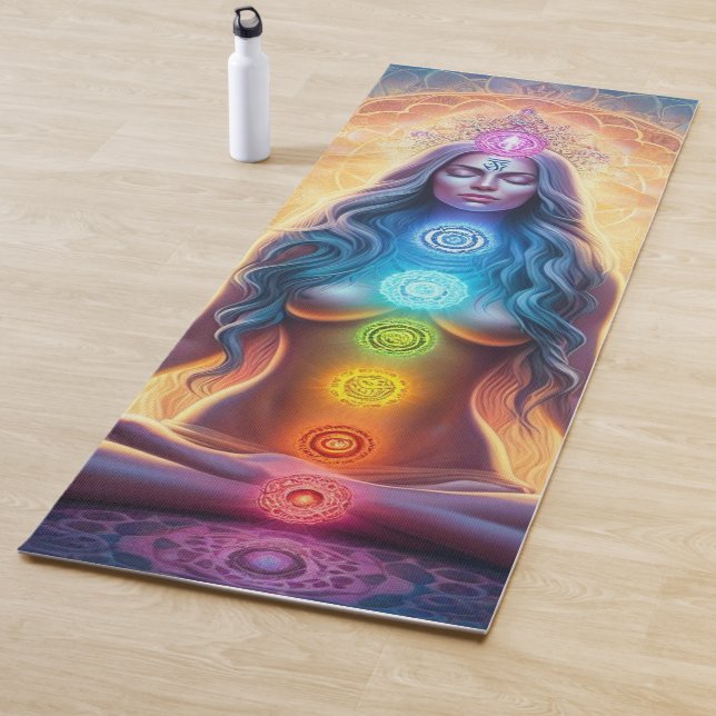 Lady Zen with Chakra  Yoga Mat (In Situ)