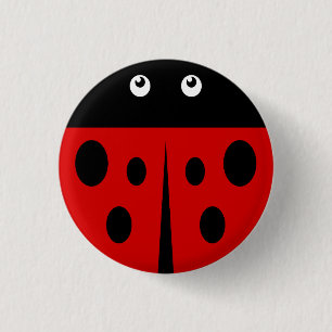 Ladybird 1 Inch Round Button