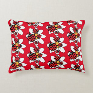 ladybird And Ladybug Family   Accent Pillow