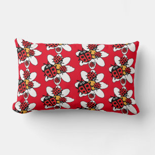 ladybird And Ladybug Family   Lumbar Pillow