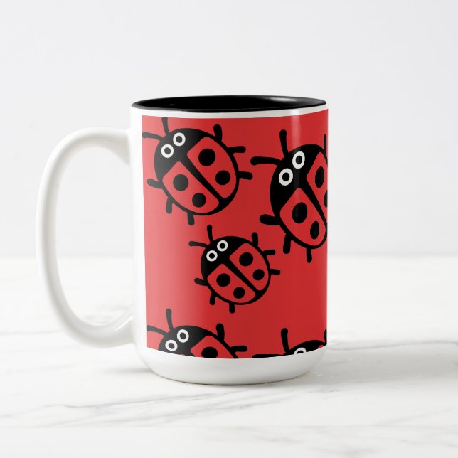 ladybird And Ladybug Two-Tone Coffee Mug (Left)