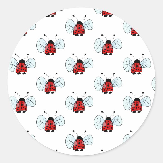 Ladybird Classic Round Sticker (Front)