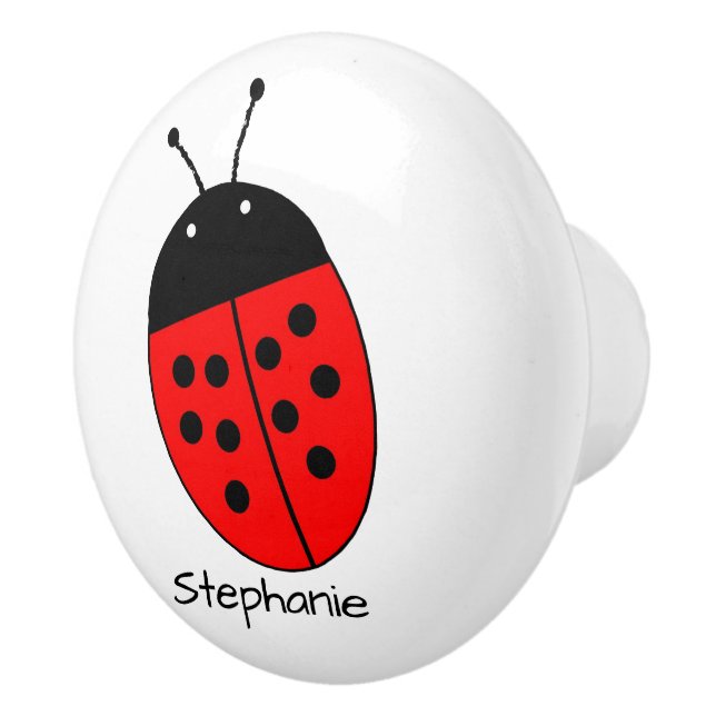 Ladybird Design Personalised Ceramic Knob (Right)