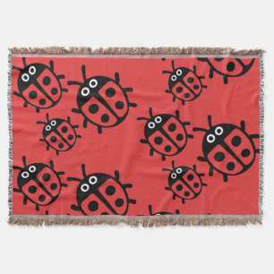 ladybird Family Throw Blanket