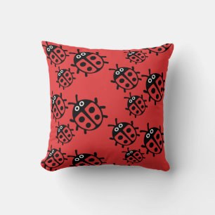 ladybird Family Throw Pillow