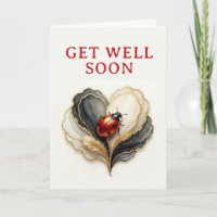 Ladybird Ladybug Heart Leaf Get well Soon